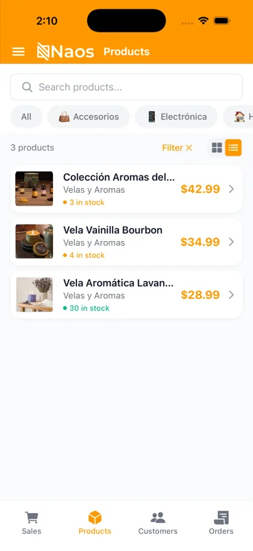 Control de inventario NAOS POS Retail