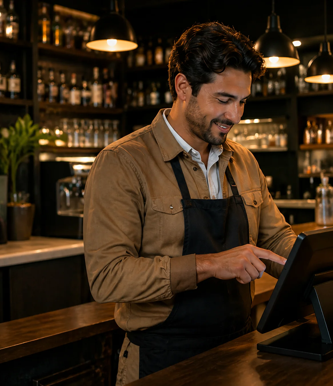 Cajera atendiendo en un POS NAOS sobre infraestructura Google Cloud