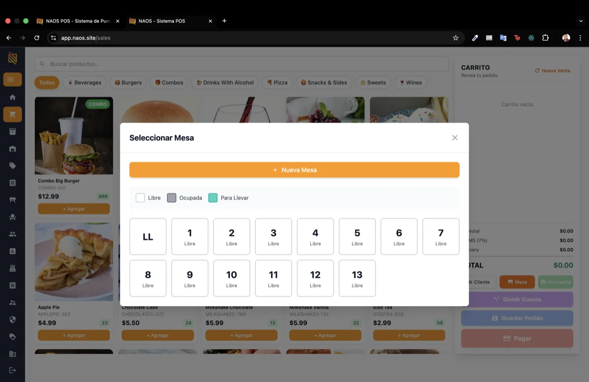 Comandas a cocina NAOS POS